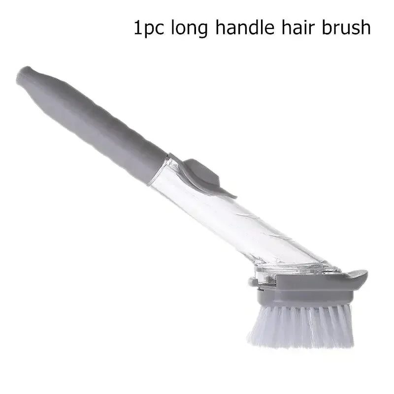 Daddy's Choice  Refillable Liquid Cleaning Brush Kitchen Bowl Scrubber Cleaning Sponge Long Handle Dispenser Cleaner Tool with Dish Soap Washing