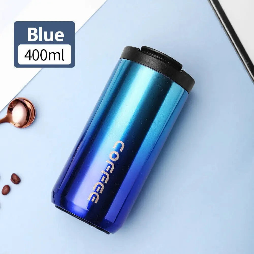 Purism 400ML Stainless Steel Coffee Thermos Bottle Thermal Mug Leakproof Car Vacuum Flasks Coffee Cup Travel Portable Insulated Bottles