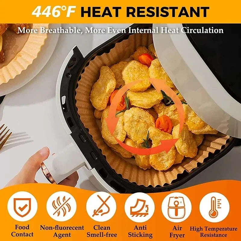 Daddy's Choice 50/100pcs Special Paper for Air Fryer Silicone Oil Paper Oil Absorbing Paper Special Paper Pad for Food Household Paper Plate