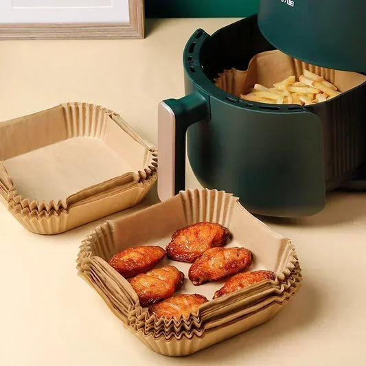 Daddy's Choice 50/100pcs Special Paper for Air Fryer Silicone Oil Paper Oil Absorbing Paper Special Paper Pad for Food Household Paper Plate