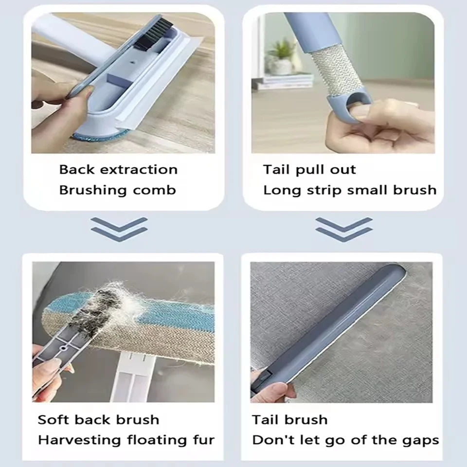 Purism Multifunctional Pet Hair Removal Brush Long Handle Window Cleaning Brush Cat Sticky Hair Removal and Suction Cleaning Carpet Bed