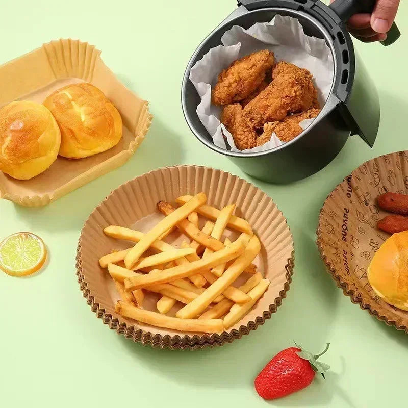Daddy's Choice 50/100pcs Special Paper for Air Fryer Silicone Oil Paper Oil Absorbing Paper Special Paper Pad for Food Household Paper Plate