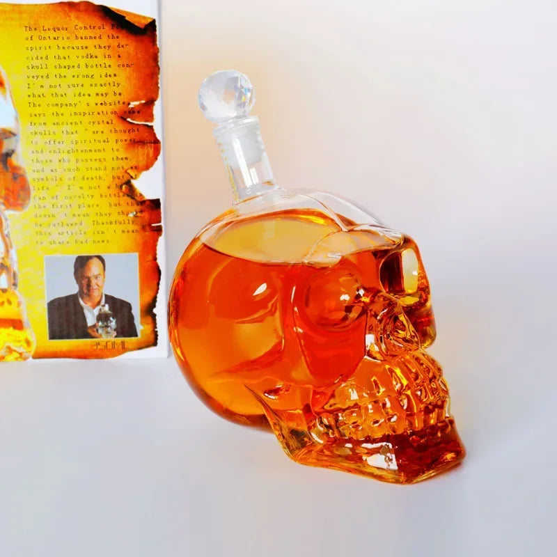 Daddy's Choice 350/550/1000ML High-end Creative Skull Glass Whisky Vodka Wine Crystal Bottle Spirits Cups Transparent Drinking Cups Bar Home