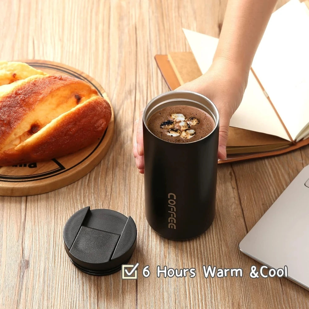 Purism 400ML Stainless Steel Coffee Thermos Bottle Thermal Mug Leakproof Car Vacuum Flasks Coffee Cup Travel Portable Insulated Bottles